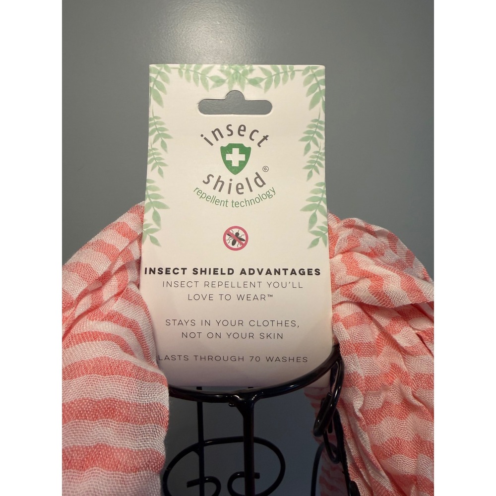 Hadley Wren Insect Shield Repellent Scarf Pink White Stripe Permethrin Otdr